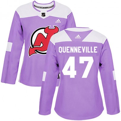 Women's Authentic New Jersey Devils John Quenneville Adidas Fights Cancer Practice Jersey - Purple