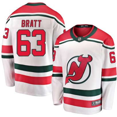 Men's Breakaway New Jersey Devils Jesper Bratt Fanatics Branded Alternate Jersey - White