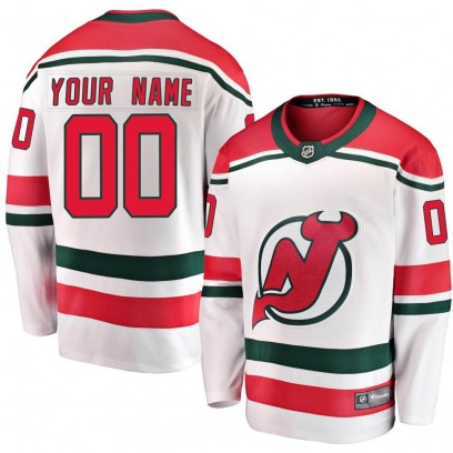 Men's Breakaway New Jersey Devils Custom Fanatics Branded Custom Alternate Jersey - White