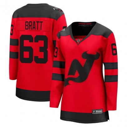 Women's Breakaway New Jersey Devils Jesper Bratt Fanatics Branded 2024 Stadium Series Jersey - Red