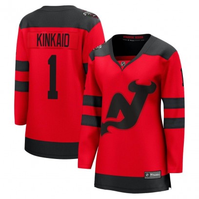 Women's Breakaway New Jersey Devils Keith Kinkaid Fanatics Branded 2024 Stadium Series Jersey - Red