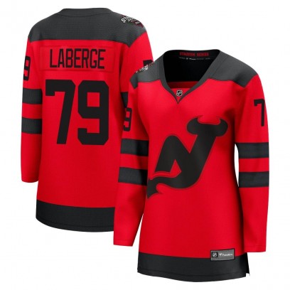 Women's Breakaway New Jersey Devils Samuel Laberge Fanatics Branded 2024 Stadium Series Jersey - Red