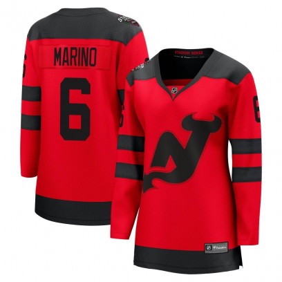 Women's Breakaway New Jersey Devils John Marino Fanatics Branded 2024 Stadium Series Jersey - Red