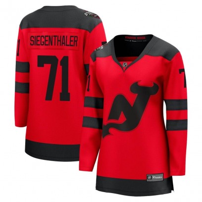 Women's Breakaway New Jersey Devils Jonas Siegenthaler Fanatics Branded 2024 Stadium Series Jersey - Red