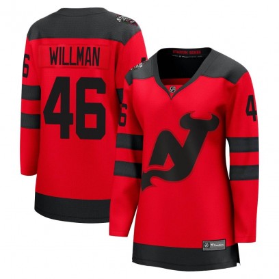 Women's Breakaway New Jersey Devils Max Willman Fanatics Branded 2024 Stadium Series Jersey - Red