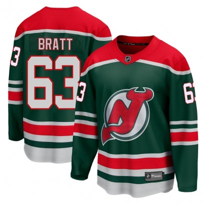Youth Breakaway New Jersey Devils Jesper Bratt Fanatics Branded 2020/21 Special Edition Jersey - Green
