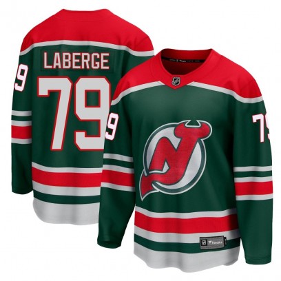 Youth Breakaway New Jersey Devils Samuel Laberge Fanatics Branded 2020/21 Special Edition Jersey - Green