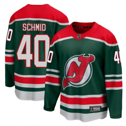 Youth Breakaway New Jersey Devils Akira Schmid Fanatics Branded 2020/21 Special Edition Jersey - Green