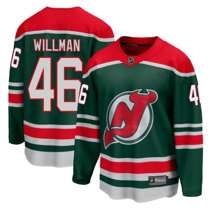 Youth Breakaway New Jersey Devils Max Willman Fanatics Branded 2020/21 Special Edition Jersey - Green