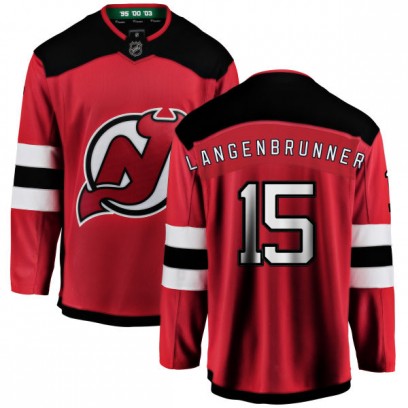 Men's Breakaway New Jersey Devils Jamie Langenbrunner Fanatics Branded Home Jersey - Red