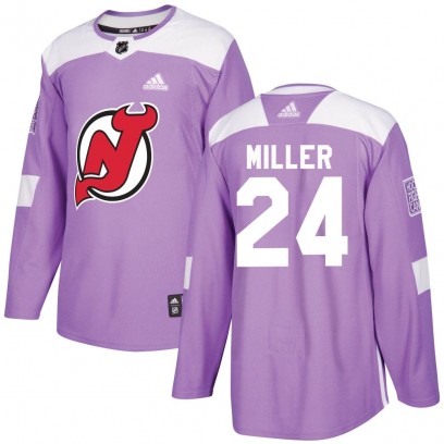 Youth Authentic New Jersey Devils Colin Miller Adidas Fights Cancer Practice Jersey - Purple