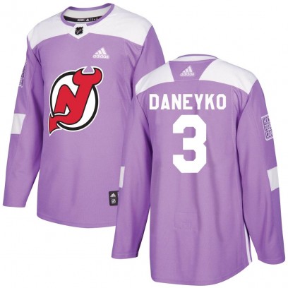Men's Authentic New Jersey Devils Ken Daneyko Adidas Fights Cancer Practice Jersey - Purple