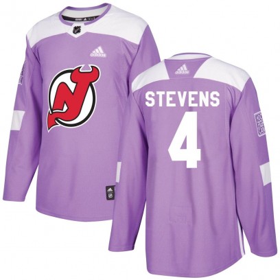Men's Authentic New Jersey Devils Scott Stevens Adidas Fights Cancer Practice Jersey - Purple