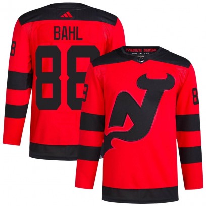 Men's Authentic New Jersey Devils Kevin Bahl Adidas 2024 Stadium Series Primegreen Jersey - Red