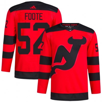 Men's Authentic New Jersey Devils Cal Foote Adidas 2024 Stadium Series Primegreen Jersey - Red