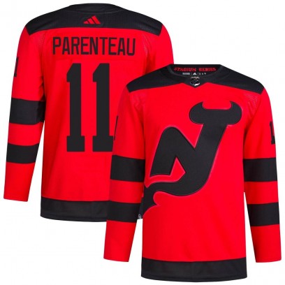 Men's Authentic New Jersey Devils P. A. Parenteau Adidas 2024 Stadium Series Primegreen Jersey - Red