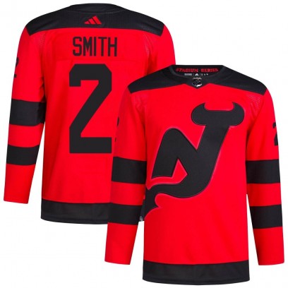 Men's Authentic New Jersey Devils Brendan Smith Adidas 2024 Stadium Series Primegreen Jersey - Red