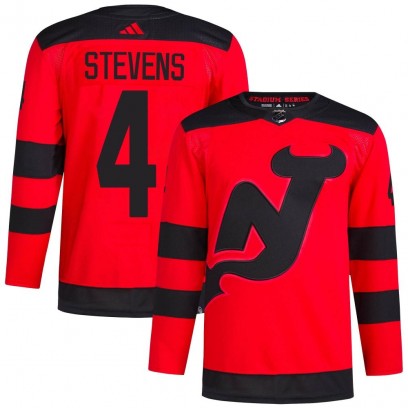 Men's Authentic New Jersey Devils Scott Stevens Adidas 2024 Stadium Series Primegreen Jersey - Red