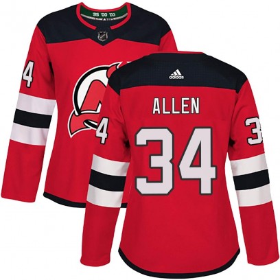 Women's Authentic New Jersey Devils Jake Allen Adidas Home Jersey - Red