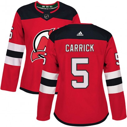 Women's Authentic New Jersey Devils Connor Carrick Adidas Home Jersey - Red