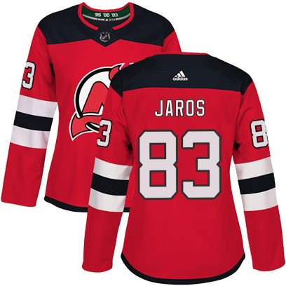 Women's Authentic New Jersey Devils Christian Jaros Adidas Home Jersey - Red