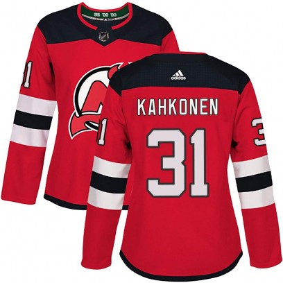 Women's Authentic New Jersey Devils Kaapo Kahkonen Adidas Home Jersey - Red