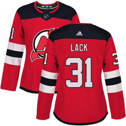 Women's Authentic New Jersey Devils Eddie Lack Adidas Home Jersey - Red