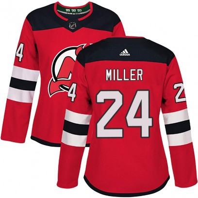 Women's Authentic New Jersey Devils Colin Miller Adidas Home Jersey - Red