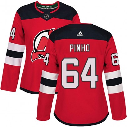 Women's Authentic New Jersey Devils Brian Pinho Adidas Home Jersey - Red