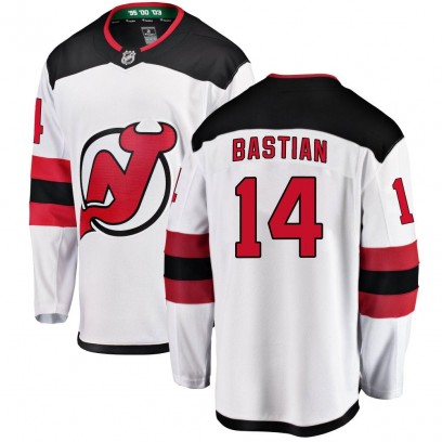 Men's Breakaway New Jersey Devils Nathan Bastian Fanatics Branded Away Jersey - White