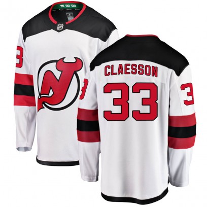 Men's Breakaway New Jersey Devils Fredrik Claesson Fanatics Branded ized Away Jersey - White