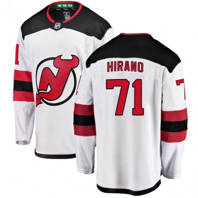 Men's Breakaway New Jersey Devils Yushiroh Hirano Fanatics Branded Away Jersey - White