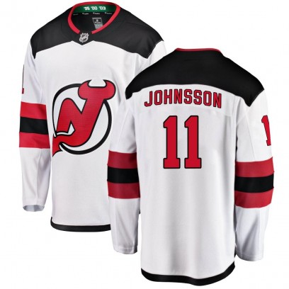 Men's Breakaway New Jersey Devils Andreas Johnsson Fanatics Branded Away Jersey - White