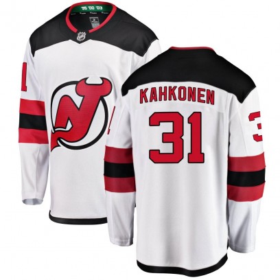 Men's Breakaway New Jersey Devils Kaapo Kahkonen Fanatics Branded Away Jersey - White