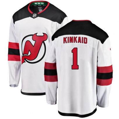 Men's Breakaway New Jersey Devils Keith Kinkaid Fanatics Branded Away Jersey - White