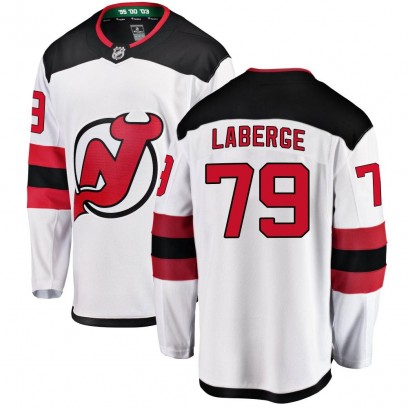 Men's Breakaway New Jersey Devils Samuel Laberge Fanatics Branded Away Jersey - White
