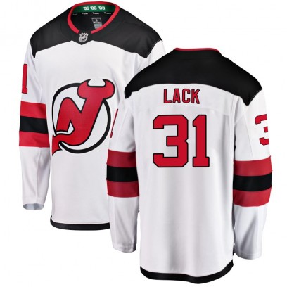 Men's Breakaway New Jersey Devils Eddie Lack Fanatics Branded Away Jersey - White