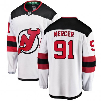 Men's Breakaway New Jersey Devils Dawson Mercer Fanatics Branded Away Jersey - White