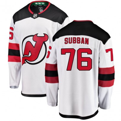 Men's Breakaway New Jersey Devils P.K. Subban Fanatics Branded Away Jersey - White