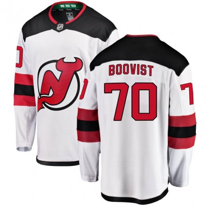 Youth Breakaway New Jersey Devils Jesper Boqvist Fanatics Branded Away Jersey - White