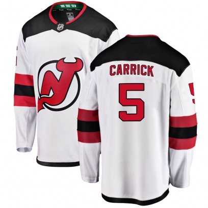 Youth Breakaway New Jersey Devils Connor Carrick Fanatics Branded Away Jersey - White