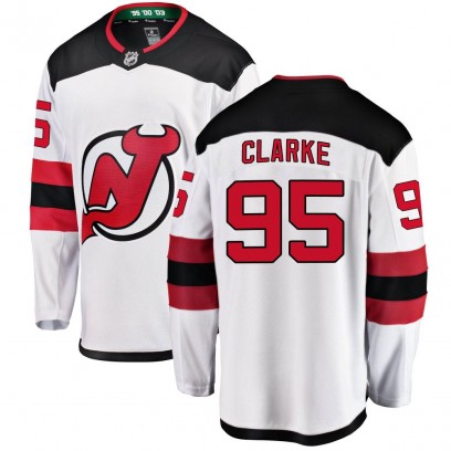 Youth Breakaway New Jersey Devils Graeme Clarke Fanatics Branded Away Jersey - White