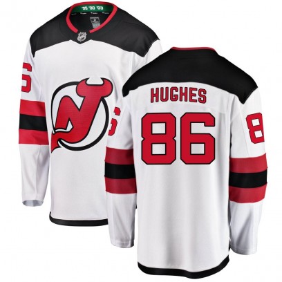 Youth Breakaway New Jersey Devils Jack Hughes Fanatics Branded Away Jersey - White