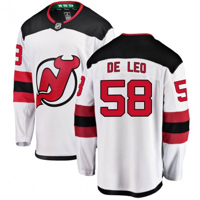 Youth Breakaway New Jersey Devils Chase De Leo Fanatics Branded Away Jersey - White
