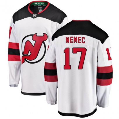 Youth Breakaway New Jersey Devils Simon Nemec Fanatics Branded Away Jersey - White