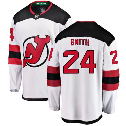 Youth Breakaway New Jersey Devils Ty Smith Fanatics Branded Away Jersey - White