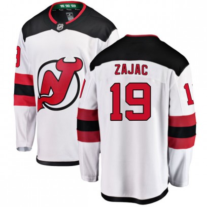 Youth Breakaway New Jersey Devils Travis Zajac Fanatics Branded Away Jersey - White