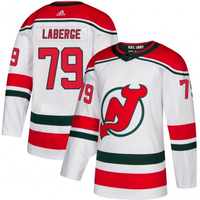 Youth Authentic New Jersey Devils Samuel Laberge Adidas Alternate Jersey - White