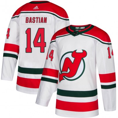 Men's Authentic New Jersey Devils Nathan Bastian Adidas Alternate Jersey - White