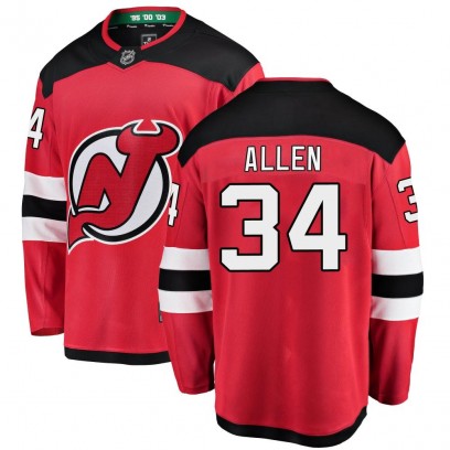 Youth Breakaway New Jersey Devils Jake Allen Fanatics Branded Home Jersey - Red